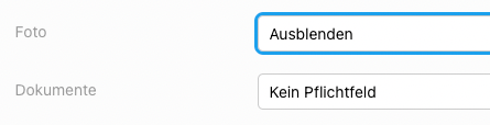 Foto oder Dokumente Pflichtfeld im Online-Bewerbungsformulare