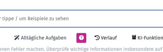 Hilfe-Button im KI-Chat